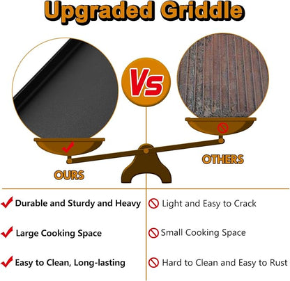 7672 Crafted Griddle Grill Replacement Parts for Weber Genesis Crafted Flat Top Griddle 2022+ EX-325S E-325S SX-325S Genesis II 300 400 Spirit 200 300 Series Smokefire EX4 EX6 Cast Iron Grill Plate