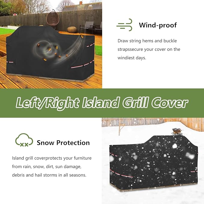 86 Inch Island Grill Cover - 600D Heavy Duty Waterproof All Weather Protection Extra Large Grill Covers,Island with Left/Right Grill Head,Grill Cover for Outdoor Grill,BBQ Cover
