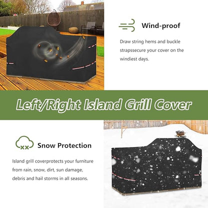 86 Inch Island Grill Cover - 600D Heavy Duty Waterproof All Weather Protection Extra Large Grill Covers,Island with Left/Right Grill Head,Grill Cover for Outdoor Grill,BBQ Cover