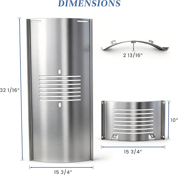 Flame Broiler Slide Cover and Bottom Kit for Pit Boss Pellet Grills, Replacement Heat Deflector for PB1600 PB1150 PB1100 PB1000 PB1100PS1, Flame Broiler Kit Parts for Pit Boss Accessories