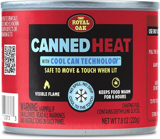Royal Oak Canned Heat 6-Hour Chafing Fuel, 12 Pack, Comfortable to touch | Easy to open; resealable, non-drip formula ideal for chafing dishes, parties, weddings, and BBQs