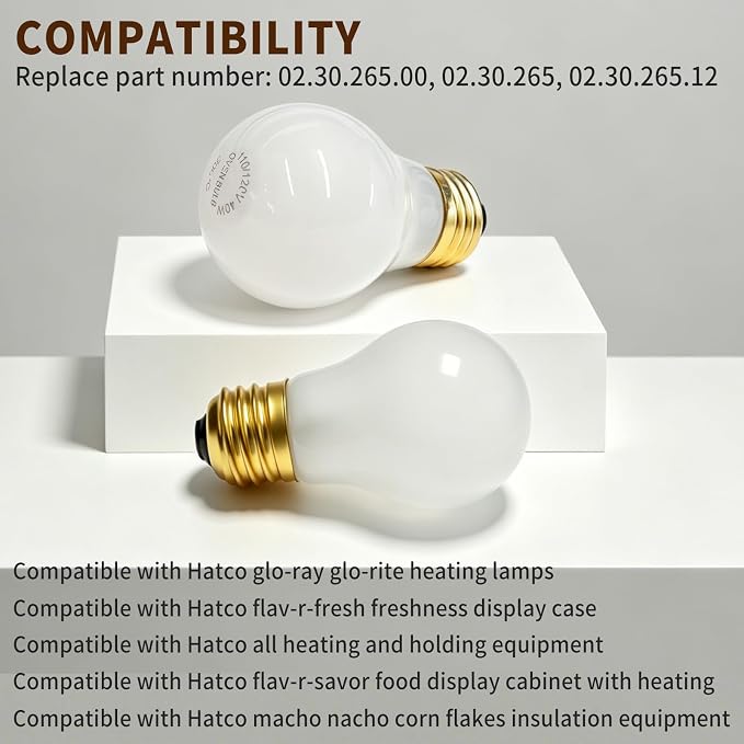 Oven Light Bulb 40 Watt A15 E26 Base Stove Light Bulb 120V | High Temp 300 °C Resistant Replace 02.30.265.00 for Range Microwaves Lava Lamp Replacement Bulbs (6PCS)