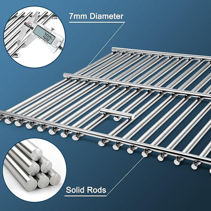Replacement Parts for Nexgrill 820-0033 Grill, Grill Grate, Heat Shield Flame Tamer and Burner for Nexgrill 820-0033 2 Burner Grill, Megamaster 820-0033M Propane Gas Grill