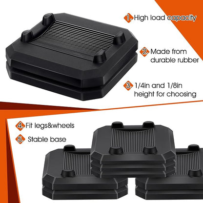 4 Pcs 1/4'' & 4 Pcs 1/8'' Griddle Leveling Shims Kit Compatible with Blackstone Griddle, Rubber Grill Levelers Outdoor for Most Grills, Keep Flat Top Grill in Level