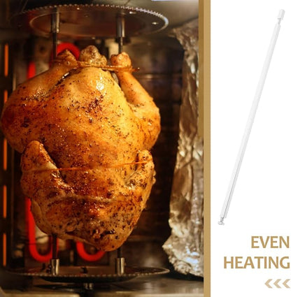 PRETYZOOM Grill Shaft Replacement Part 11.02In Rotisserie Fork Rod for BBQ Grill Air Fryer Accessories Even Heating Chicken Rotisserie Fork