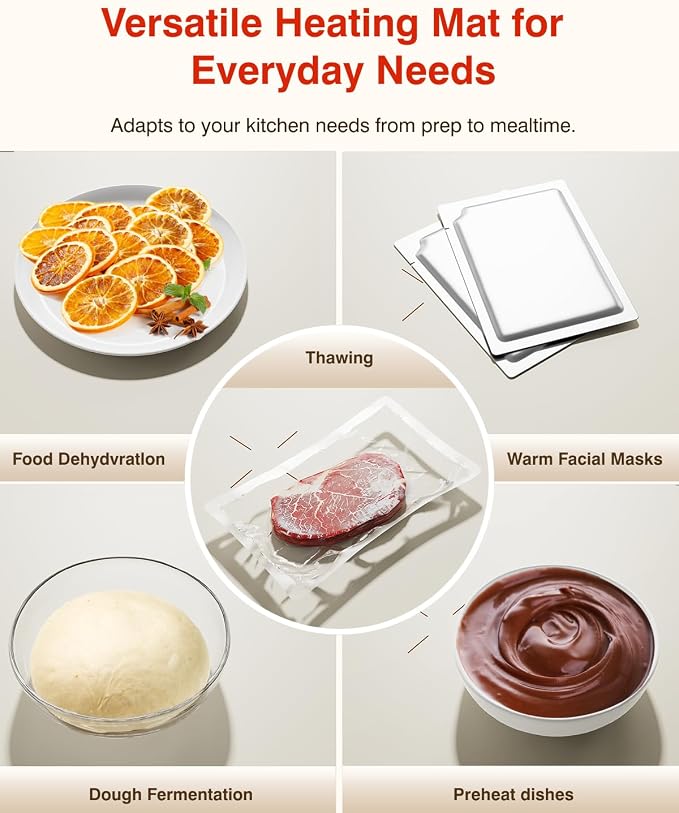 Warming Mat for Food (24"x16") - iTRUSOU 7-Level Electric Warming Tray with 400W High-Power, Timer 0–99H & Built-In Strap - Rollable Large Food Warming Mat for Parties & Buffet
