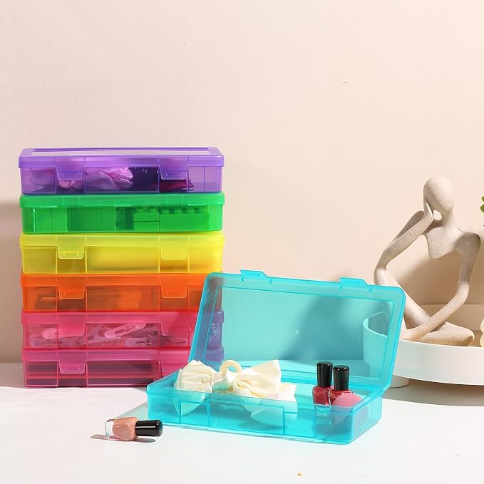 9 Pack Plastic Hobby Art Craft Organizer (Medium) | Transparent View,Stackable,Clear,Space-Saving,Durable,See Through,Plastic,Dust Protection,Colorful