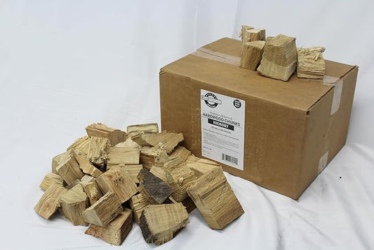All Natural Hickory Wood Chunks - 840 Cu. in. Hickory Wood Chunks for BBQ Grilling and Barbecue Smoking, brown, BSG_HI840CUIN