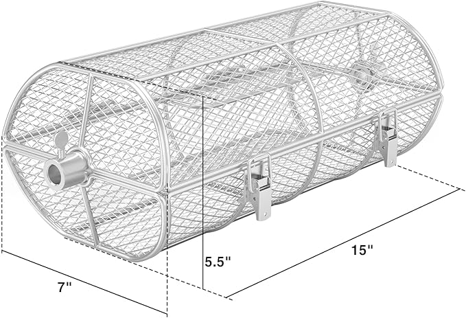 only fire Universal Stainless Steel Rotisserie Grill French Fries Basket Fits for Any Gas Grill