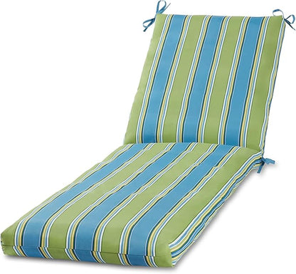 Outdoor Reversible Chaise Lounge Chair Cushion, Belize Stripe