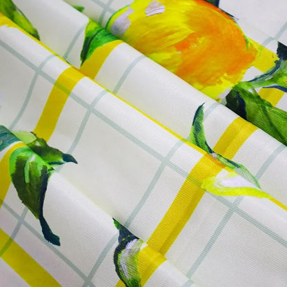 SASTYBALE Summer Lemon Tablecloth, Yellow Buffalo Plaid, 60" x 120" | Rectangle, Washable, Water Resistant, Vintage Pattern, Indoor & Outdoor Use