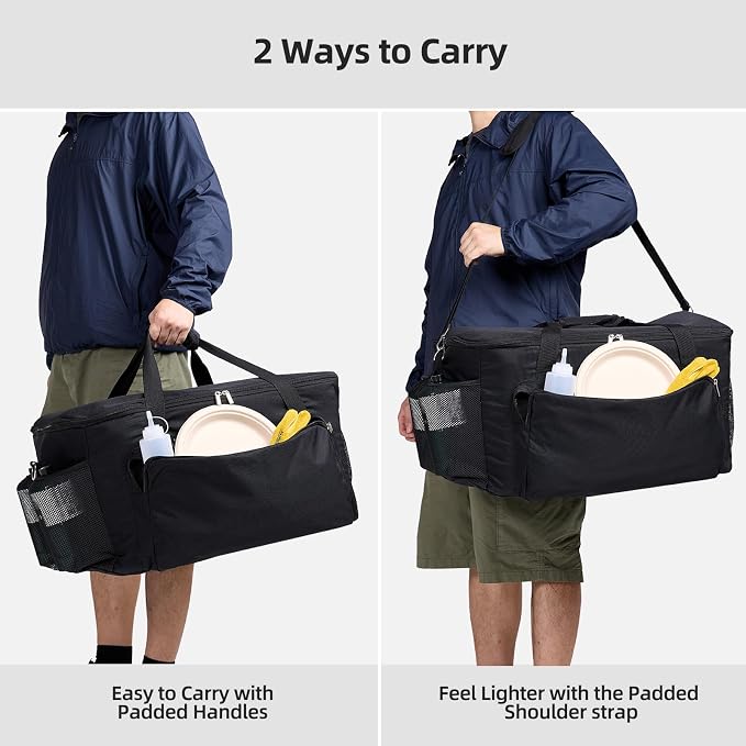 Padded Carry Bag for Charbroil Grill2Go X200 Tabletop Grill, Bag Only | Fully Lined with PE Foam, 5 Pockets, Rip-Proof Fabric, Adjustable Strap, Weather-Resistant, Portable BBQ Grill Carrying Case