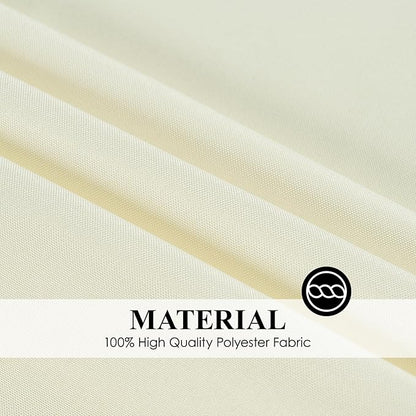 10 Pack Ivory Round Tablecloths 132 Inch for Dining Tables | Washable Decorative Linen Polyester Table Cover for Banquets Buffets Parties and Weddings