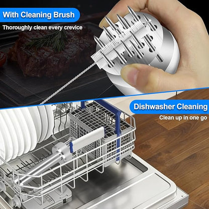 Stainless Steel Meat Tenderizer Tool with 21 Ultra-Sharp Needles Premium Meat Tenderizer Durable Mallet Easy Grip Hammer for Beef Turkey Chicken Steak Dishwasher Safe