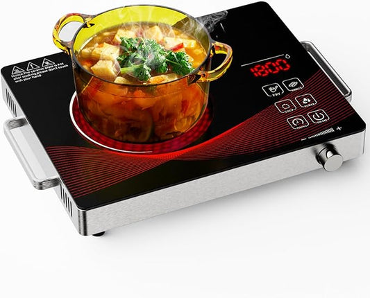 electric burners for cooking stove cooker cocina electrical 1 hornillas parrilla eléctrica para cocinar Portable Electric Cooktop Single Burner Stove with Plug,Hot Plate Countertop1800W 110V