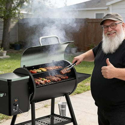 DAMNISS Pellet Smoker Grill Combo, 456 SQ.IN Cooking Area with PID Temperature Control (180-450°F) Electric BBQ Meat Grills & Smokers, Patio Backyard for Roast Outdoor