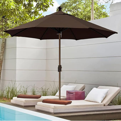 EliteShade USA 10-Year-Non-Fading 10Ft Market Patio Umbrella, UPF 50+ UV Protection Performance Sun Umbrella, Heavy Duty Commercial Grade Outdoor Table Umbrella with Crank, Windproof Vented Top for Garden, Pool, Deck and Outdoor Playsets, No Tilt, Ches...