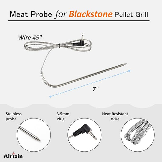 Meat Probe Replacement for Blackstone Bronco 28" XL Griddle Vertical Pellet Smoker Combo,for Blackstone Pellet Grill Meat Probe Accessories,2-Pack