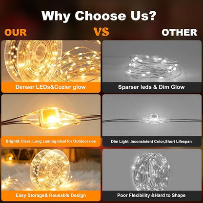 2 Pack 450 LED Fairy Lights Plug in 2 x 88FT Total 176FT Silver Wire Twinkle String Light with Remote Timer Dimmable Waterproof Copper Wire Lights for Bedroom Patio Garden Tree Wedding Christmas Decor