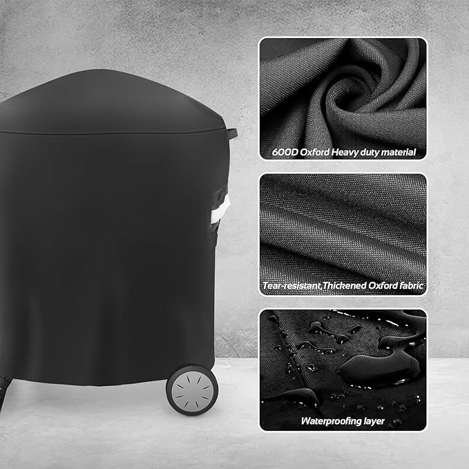 7113 Grill Cover Compatible with Weber Q100 Q120 Q1000 Q1200 Q200 Q220 Q2000 Q2200 Q2400, Heavy Duty 600D UV Resistant Weatherproof BBQ Cover for Weber Q 100/200 Series Portable Tabletop Grills