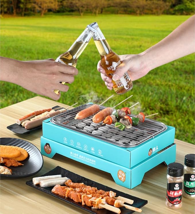 Disposable Charcoal Grill On，Portable，Easy To Light, Great for Camping, Gift for Christmas Xmas 1 piece