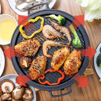 Portable Charcoal BBQ Grill, Table Barbecue Grill with Non-Stick Baking pan,Outdoor Camping Stove for Picnic Garden Balcony (Black 23 * 25cm)