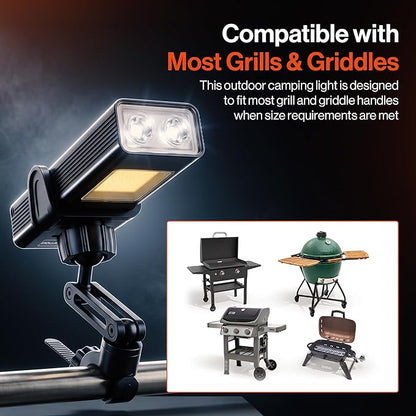 Rechargeable Grill Light - Magnetic BBQ Grill Light for Outdoor Grilling with 360° Adjustable Mount - Ultra Bright COB LED with 2 LED Front Lights - BBQ Accessories for Grilling & Camping
