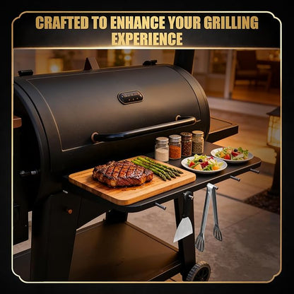 QuliMetal Foldable Front Shelf for Pit Boss Austin XL 1000 & Savannah 1500, 29.53" Grill Front Table, BBQ Prep Shelf Accessory, Quality Steel Front Shelf