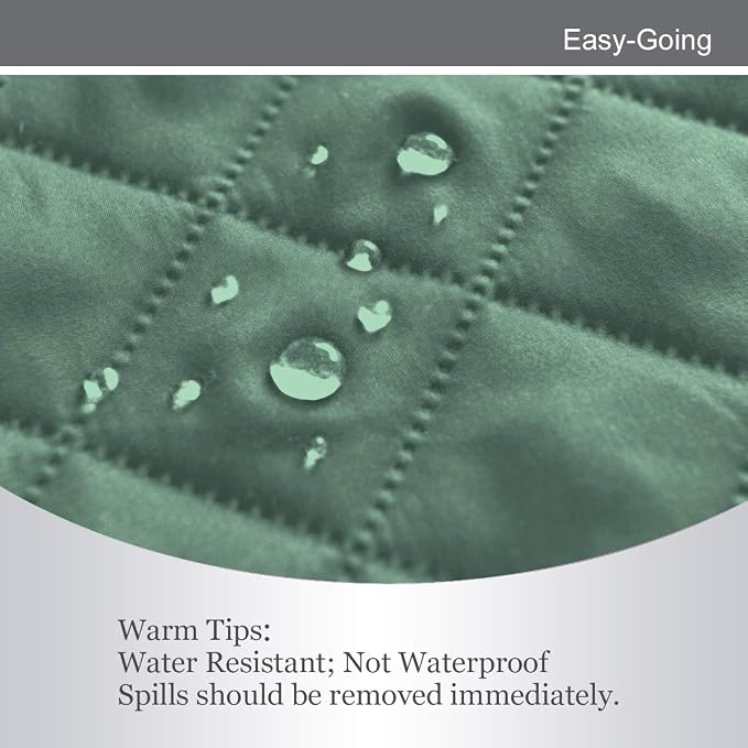 Easy-Going Reversible Loveseat Couch Cover for 2 Cushion Couch Sofa Cover for Dogs Water Resistant Furniture Protector with Foam Sticks Elastic Straps for Pet (Loveseat, Cyan/Ivory) | Machine Washable Slipcover For Dogs, Water Resistant Furniture Mat F...