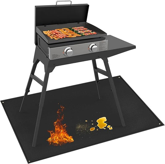 48 x 36in Under Grill Mat Compatible with Blackstone 17in & 22in Griddle with Stand - Fireproof Griddle Mat for Blackstone to Protect the Deck, Patio, Pavers - BBQ Mats Compatible with Outdoor Grill