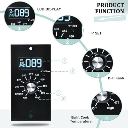 Upgrade Control Board kit Compatible with Pit Boss Pellet Grill Panel | PB700R1 700FB PB820 PB820d PB340 440D Replacement Parts, Temperature Controller, Grill Repair Accessory，Sensor Probe Kit.