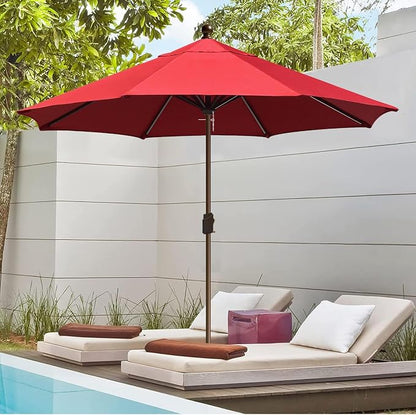 EliteShade USA 10-Year-Non-Fading 10Ft Market Patio Umbrella, UPF 50+ UV Protection Performance Sun Umbrella, Heavy Duty Commercial Grade Outdoor Table Umbrella with Crank, Windproof Vented Top for Garden, Pool, Deck and Outdoor Playsets, No Tilt, Logo...