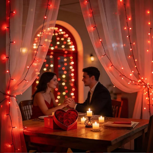 WUXYIYANG 750 LED 240FT Red Valentine Lights, 12 Pro Modes and Timer Memory & Dimmable, Plug in Indoor Valentine Room Light for for Xmas Bedroom Yard Tree Wedding Party Outdoor Waterproof Decor (Red)