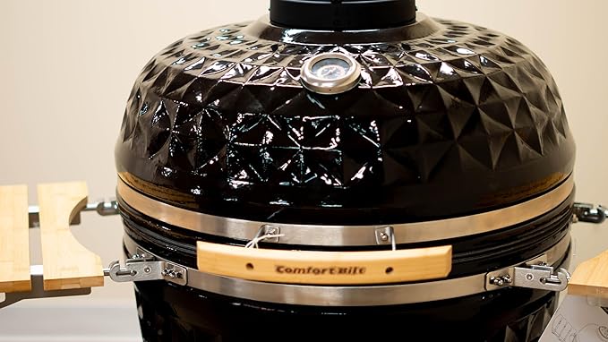 26" Kamado Grill COALS by Comfortbilt Large Ceramic Grill Charcoal Grill Smoker with Cart Side Shelves and 680 Cooking Square Inches