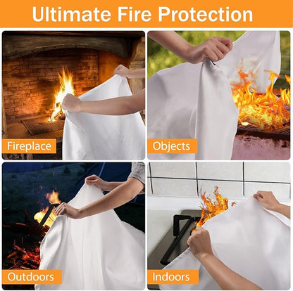 kanhiro Emergency Fire Blanket for Home Kitchen Fiberglass Fire Suppression Blanket Great for School, Fireplace, Grill, Car, Office, Warehouse (10 Pack, 39 in X 39 in)