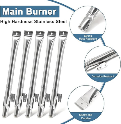 Replacement Parts for Nexgrill 720-0888N 720-0888, Grease Tray Drip Pan & Grill Grates & Flame Tamers & Burner Tubes and Ignitor for Nexgrill 5 Burner 720-0888N Grill