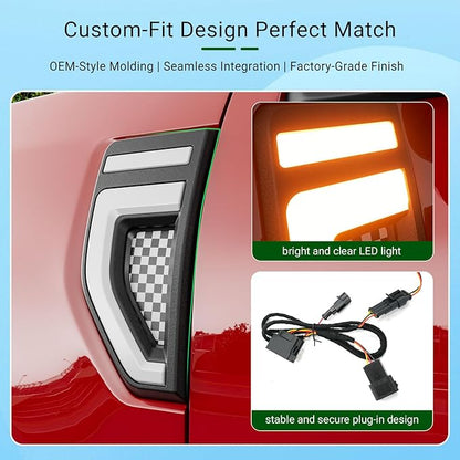 xipoqix 2PCS LED Side Marker Light Compatible with 2022-2024 Ford Maverick 2025 XLT Water Resistant Side Lamps Exterior Decorative Lights Replacement for 2022-2024 Ford Maverick Accessories