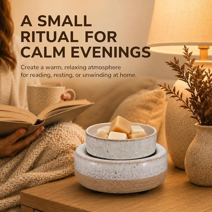 Wax Melt Warmer, Ceramic Candle Melter Melting Wax 3-in-1 Oil Burner Electric Fits Yankee Large Jar, Scented Candle Holder for Home Decor Gifts for Mom Grandma Women Girls