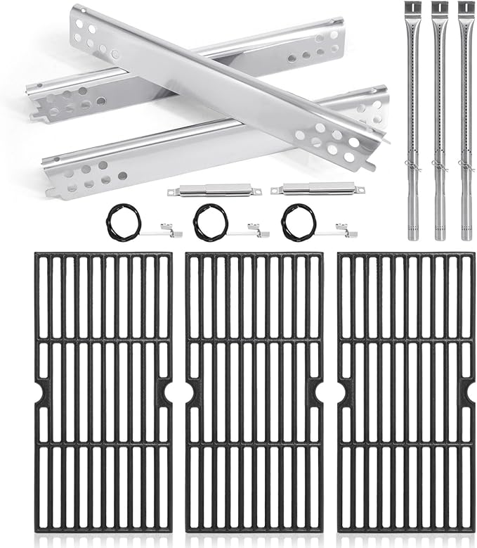 Grill Replacement Parts for Charbroil Advantage 3 Burner 463343015, 463370015, 463335115, 463344015, Grill Grates, Heat Plates, Burner, Carryover Tubes and Igniter for Char-broil Advantage Grill Parts