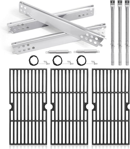 Grill Replacement Parts for Charbroil Advantage 3 Burner 463343015, 463370015, 463335115, 463344015, Grill Grates, Heat Plates, Burner, Carryover Tubes and Igniter for Char-broil Advantage Grill Parts