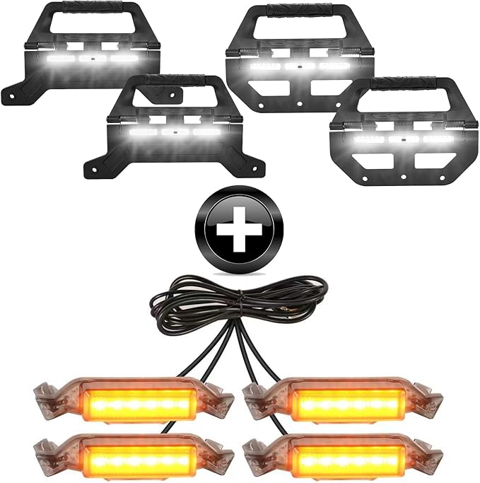 Grill Lights & Grab Handle Lights Combo for Jeep Wrangler JL 2018-2023