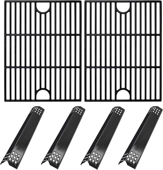 Grill Replacement Parts for nexgrill 720-0830h replacement parts, 17'' Cast Iron Grill Grates and Heat Plates for Nexgrill 720-0830H, 720-0697E, Members Mark 720-0830F, Uberhaus 780-0003.