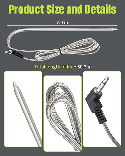 Meat Probe Fit for Bronco 28" XL Griddle Vertical Pellet Smoker Combo, for Blackstone 22" XL Griddle Pellet Grill Combo, Model 2022 2258 2415 for 900 Pellet Grill