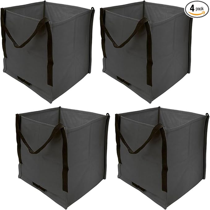 DURASACK Heavy Duty Storage Tote Bag 22-Gallon, Gray , Pack of 4 | Rugged Woven Polypropylene Moving Bag, Reusable Self-Standing Design, Holds up to 500 Pounds