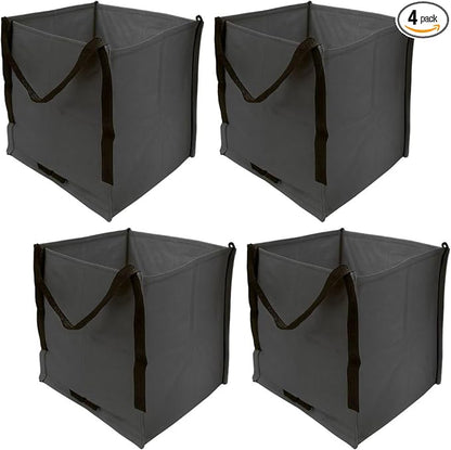 DURASACK Heavy Duty Storage Tote Bag 22-Gallon, Gray , Pack of 4 | Rugged Woven Polypropylene Moving Bag, Reusable Self-Standing Design, Holds up to 500 Pounds