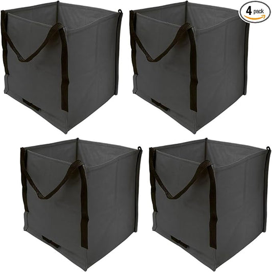 DURASACK Heavy Duty Storage Tote Bag 22-Gallon, Gray , Pack of 4 | Rugged Woven Polypropylene Moving Bag, Reusable Self-Standing Design, Holds up to 500 Pounds
