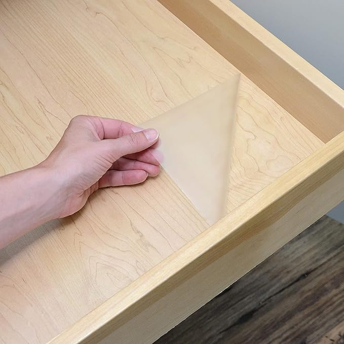 Window Film 17.7''x314.9'' Clear Contact Paper Window Privacy Film Frosted Glass Self-Adhesive Paper Removable Protective Film Waterproof Liner Drawer Shelf Kitchen Cabinet Desk Fridge Roll