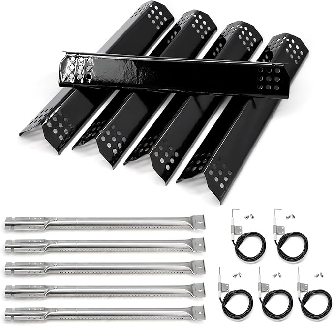Grill Parts for Jenn-Air 720-0727 720-0709 720-0709B & Kitchenaid 720-0990C 720-0893 720-0826 720-0709C 860-0003, Grill Heat Plates Burners Igniter for Jenn-Air 720-0727 5 Burner Gas BBQ Grill