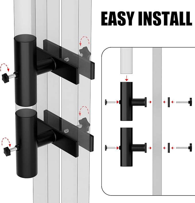 Umbrella Holder Parasol Holder Patio Umbrella Stand Mount Umbrella Clamp for Balcony, Outdoor Umbrella Holder Fixed Clip Deck Table Umbrella Mount for Deck,Railings,Beach,Courtyard,Boats,Tailgates