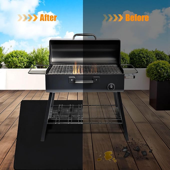 THMINS Extra Under Large Grill Mat, 90x48 Inches – Fireproof, Waterproof & Oil-Proof Deck and Patio Protector for Outdoor BBQ